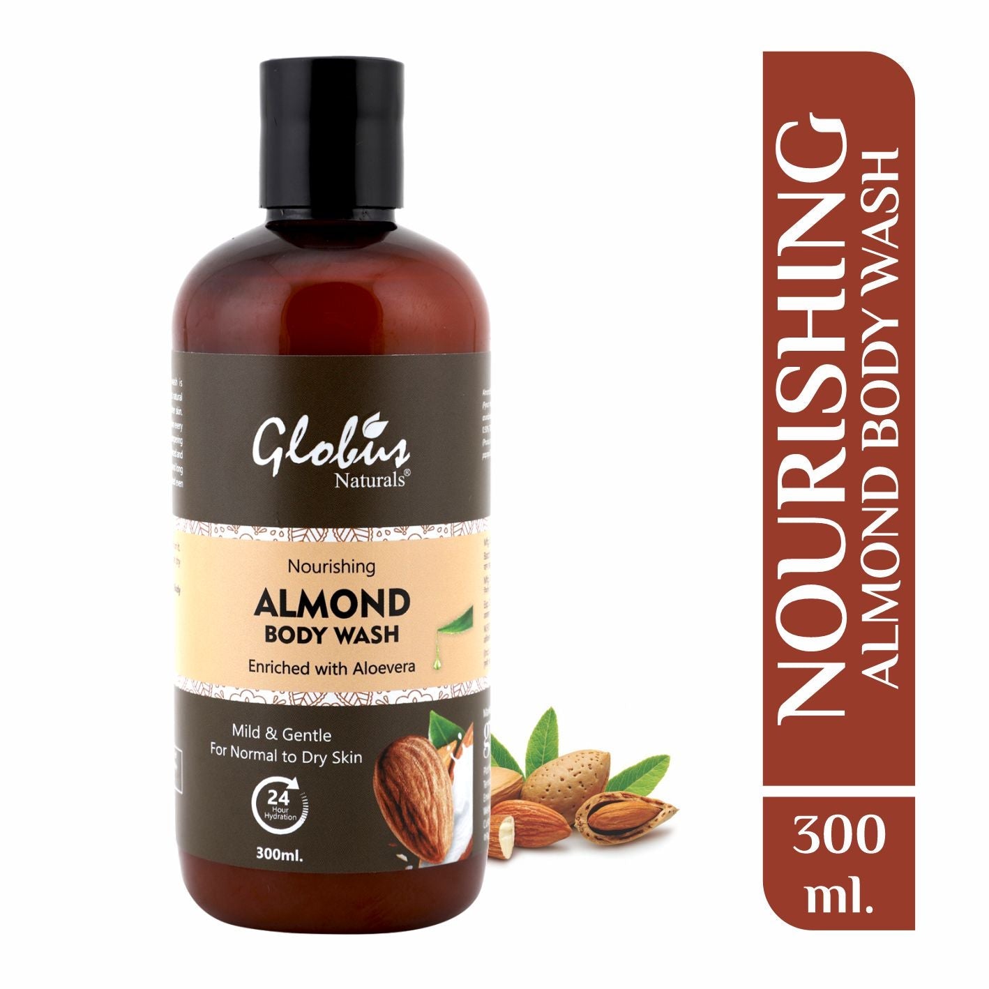 Globus Naturals Nourishing Almond Milk Body wash 300 ml Swadesii