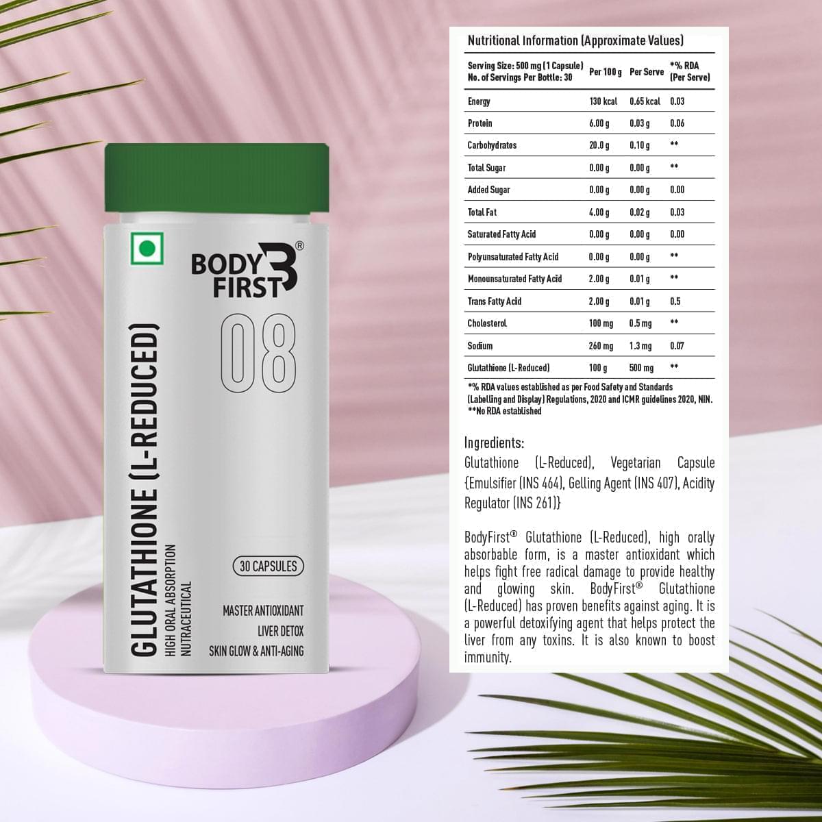 Body first Glutathione - 30 softgels - Swadesii Body first Glutathione - 30 softgels - Swadesii