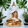 Svastika Gold & White Meditating Buddha Statue