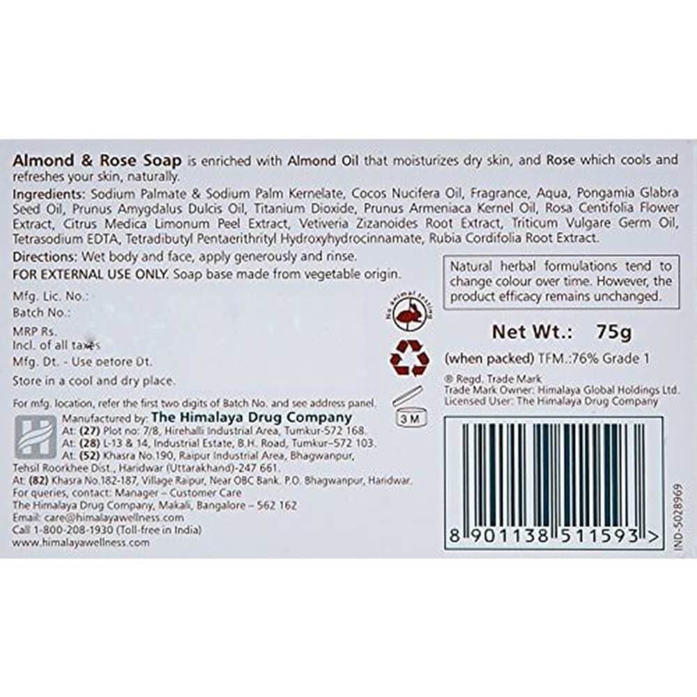 Himalaya Herbals Almond and Rose Soap - Distacart