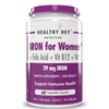 HealthyHey Iron Supplement for Women -100% Chelated - 60 Veg Capsules