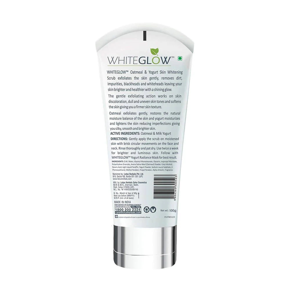 Herbals White Glow Oatmeal And Yogurt Skin Whitening Scrub - Distacart