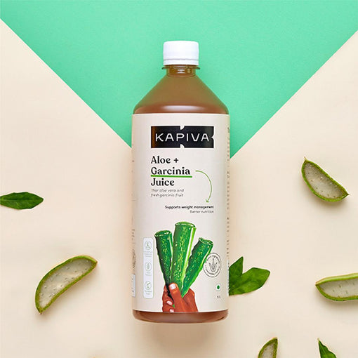Kapiva 100% Organic Aloe Vera + Garcinia Juice bottle of 1L | Kapiva Aloe Vera Juice