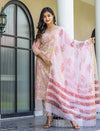 Kaajh Pink Floral Printed Cotton Suit Set