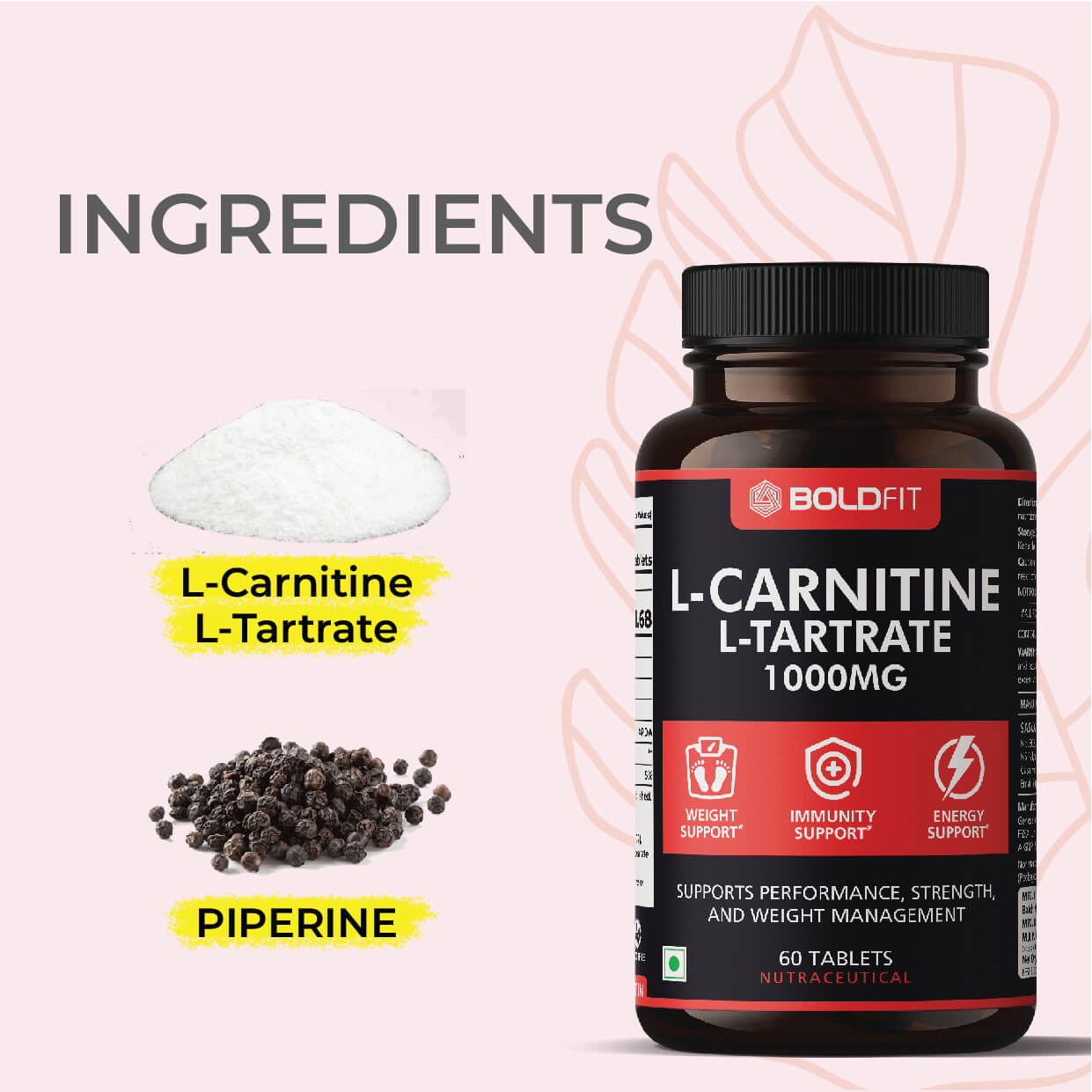 Boldfit L-Carnitine L-Tartrate supplement - Swadesii