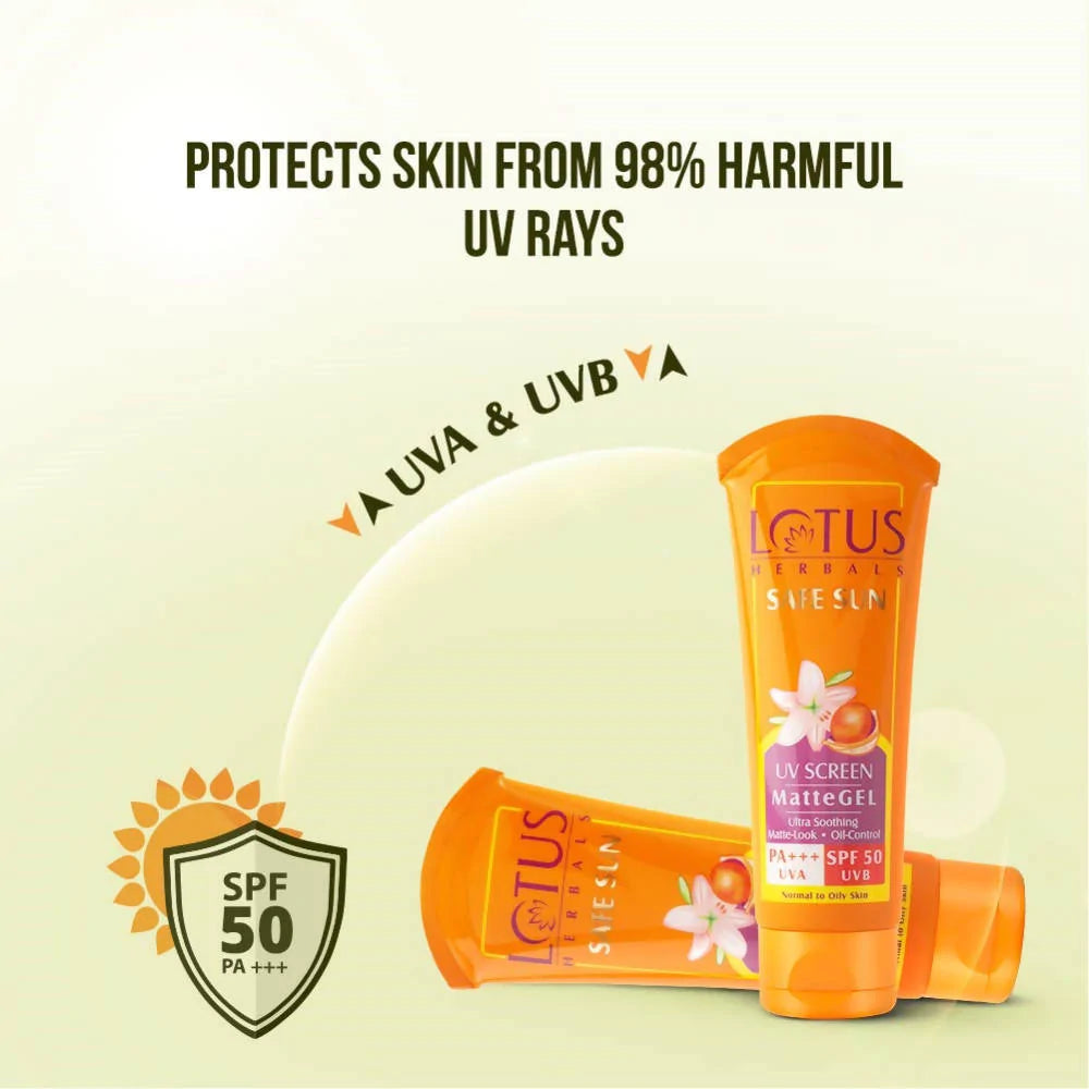 Lotus Herbals Safe Sun Invisible Matte Gel Sunscreen SPF 50 PA+++ - Distacart