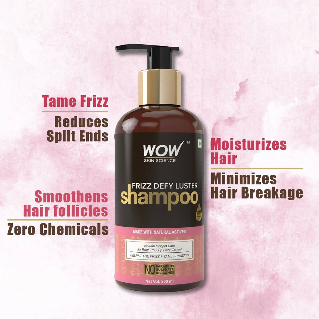 Wow Skin Science Frizz Defy Luster Shampoo - Distacart