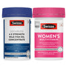 Swisse 4X Fish Oil Omega 3 & Swisse Multivitamin for Women Combo