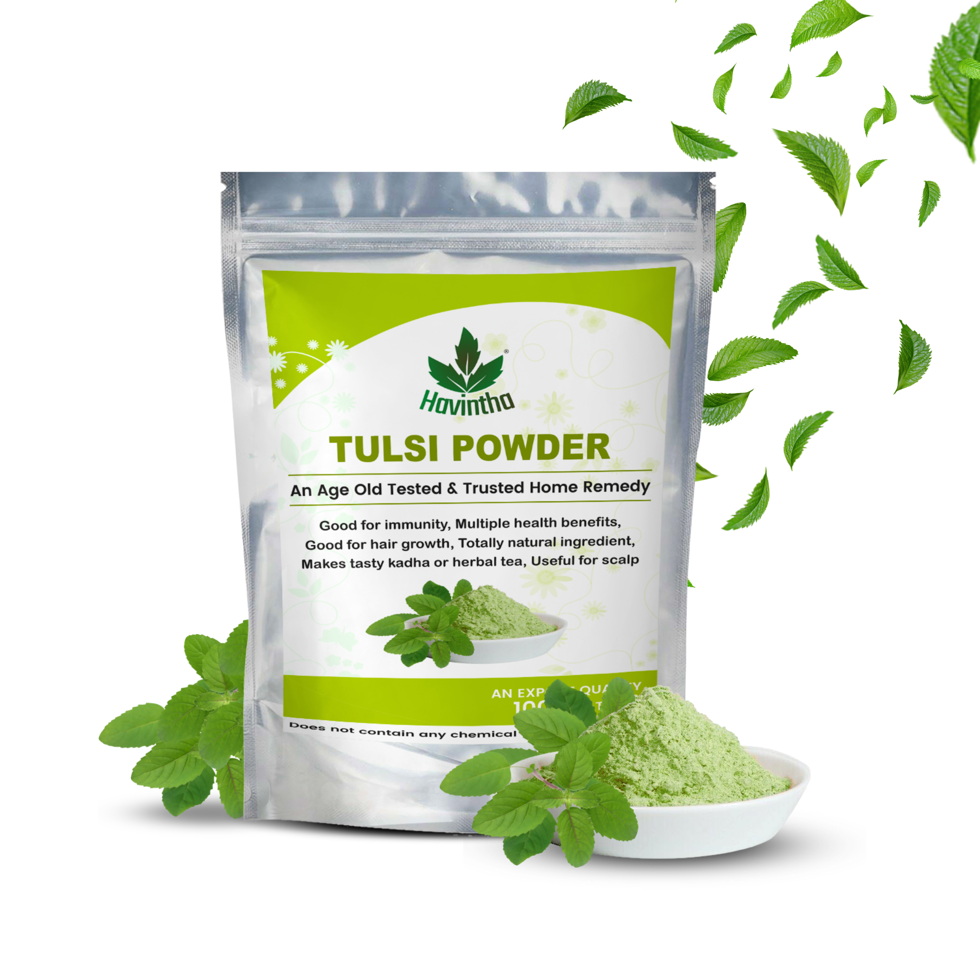 Havintha Tulsi powder for lungs brain skin hair health Holy