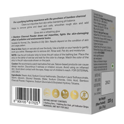 Wow Skin Science Activated Bamboo Charcoal Bathing Bar - Distacart