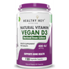 HealthyHey Vegan Vitamin D3 - Natural Plant Based - Non GMO - Gluten Free - 400 IU 120 Veg Capsules