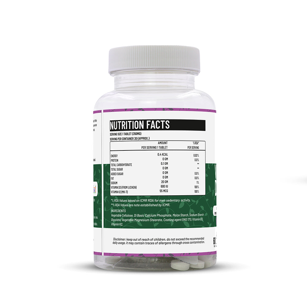 Life Aveda Vitamin D3+K2 Tablets Swadesii
