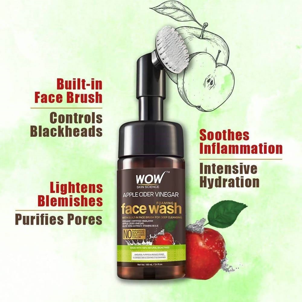 Wow Skin Science Apple Cider Vinegar Foaming Face Wash - Distacart