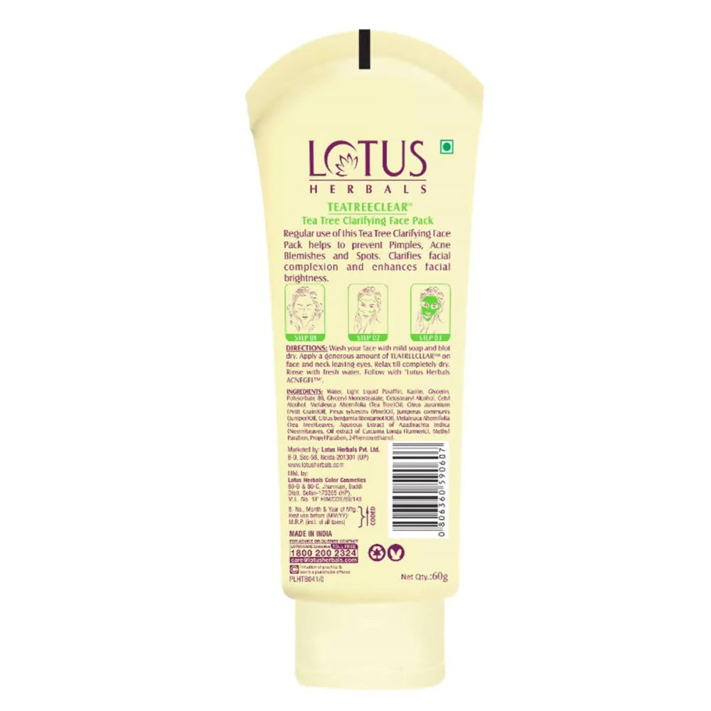 Lotus Herbals Teatreeclear Tea Tree Clarifying Face Pack - Distacart