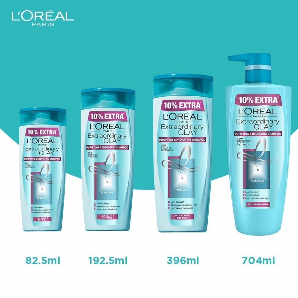 L'Oreal Paris Extraordinary Clay Purifying & Hydrating Shampoo - Distacart