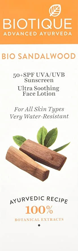 Biotique Advanced Ayurveda Sun Shield sandalwood 50+SPF UVB Sunscreen - Distacart