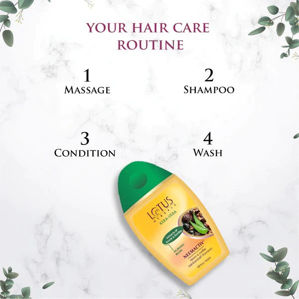 Lotus Herbals Kera-Veda Neemactiv Neem And Reetha Anti Dandruff Shampoo - Distacart
