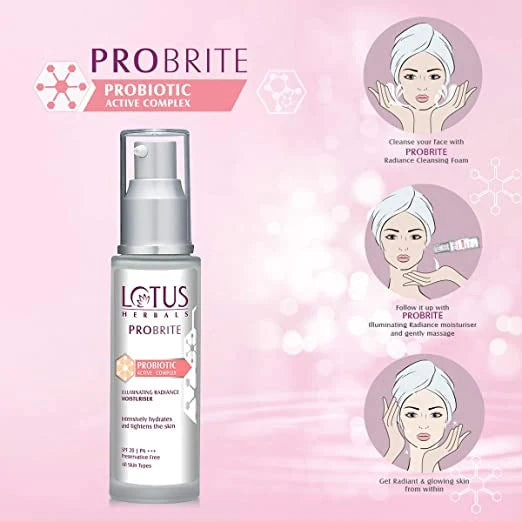 Lotus Herbals Probrite Illuminating Radiance Moisturiser - Distacart