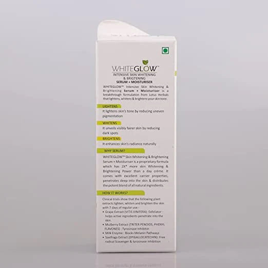 Lotus Herbals Whiteglow Intensive Skin Serum + Moisturiser - Distacart
