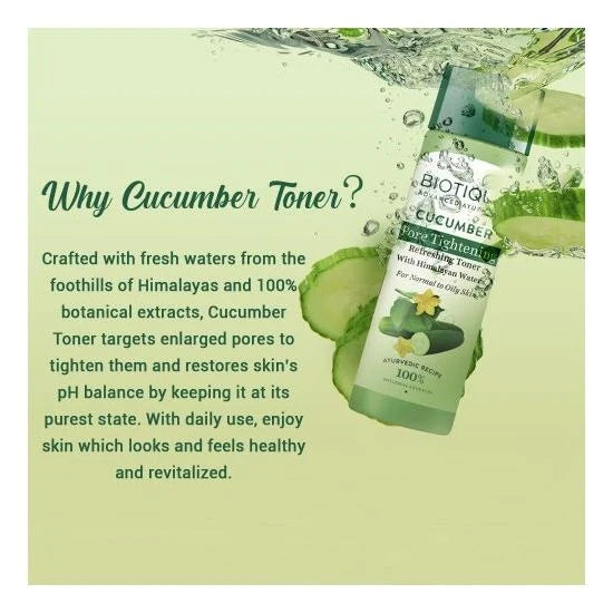 Biotique Bio Cucumber Pore Tightening Freshener With Himalayan Waters - Distacart