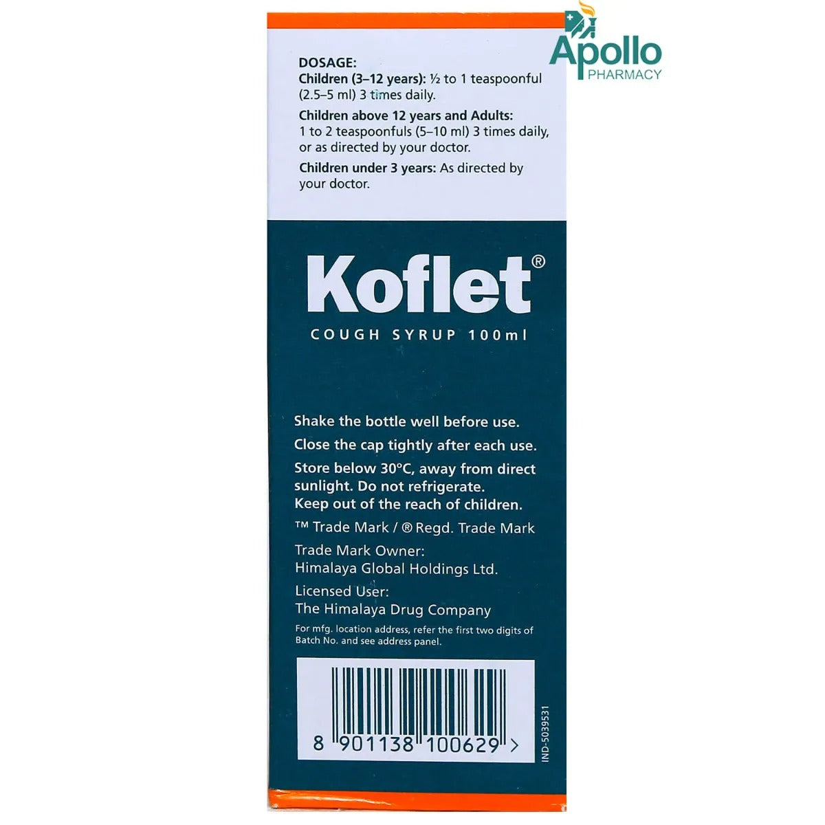 Himalaya Herbals - Koflet Cough Syrup (100 ml) - Distacart