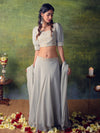 Libas Grey Embroidered Georgette Lehenga Set