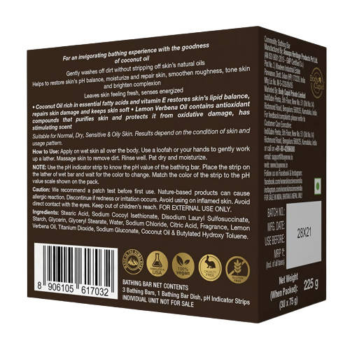 Wow Skin Science Coconut & Lemon Verbena Bathing Bar - Distacart