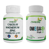 Nveda Combo Pack of Omega 3 Fish Oil & Calcium, Magnesium, Zinc, Vit D & B12 Tablets