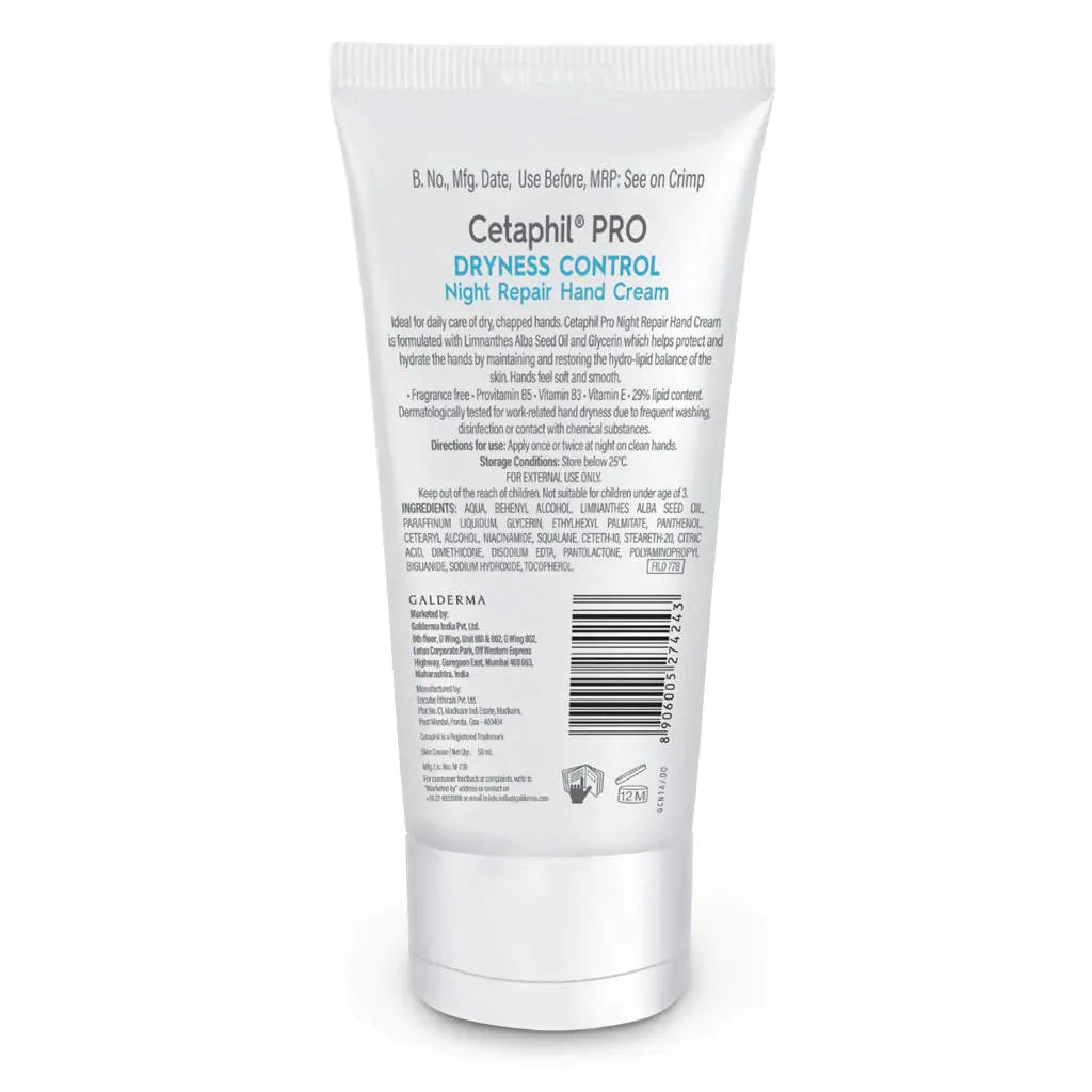 Cetaphil Pro Dryness Control Night Protect Hand Cream - Distacart