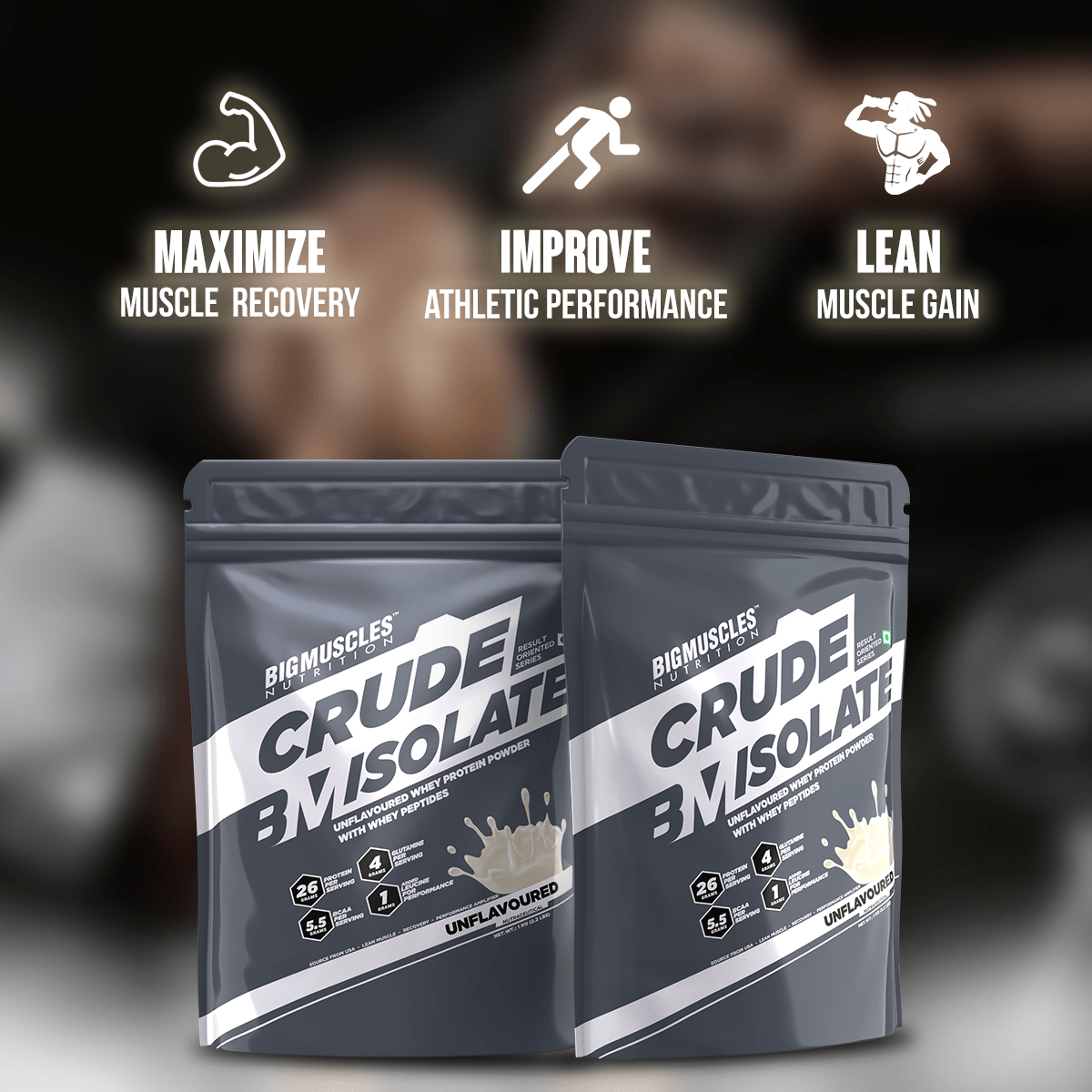 Bigmuscle Nutrition Crude whey Isolate 1 kg Swadesii