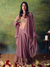 Libas Purple Embroidered Georgette Lehenga Choli