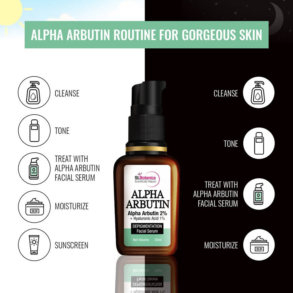 St.Botanica Alpha Arbutin 2% + Hyaluronic Acid 1% Depigmentation Facial Serum