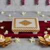 Svastika Beautiful White & Golden Pearl Chowki for Idols