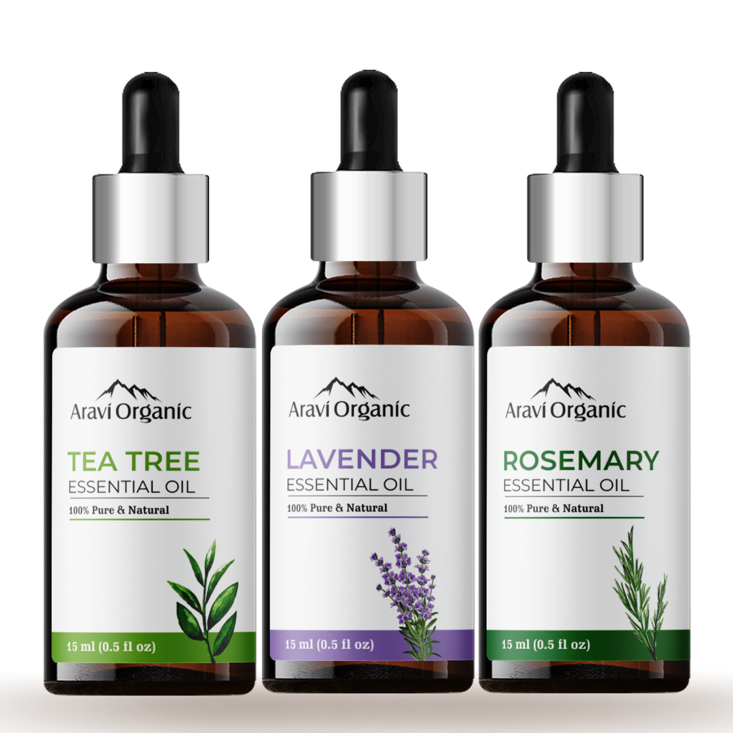 lavender rosemary and tea tree oil Aravi Organic Tea Tree, Lavender and Rosemary Essential Oil Combo Pack
