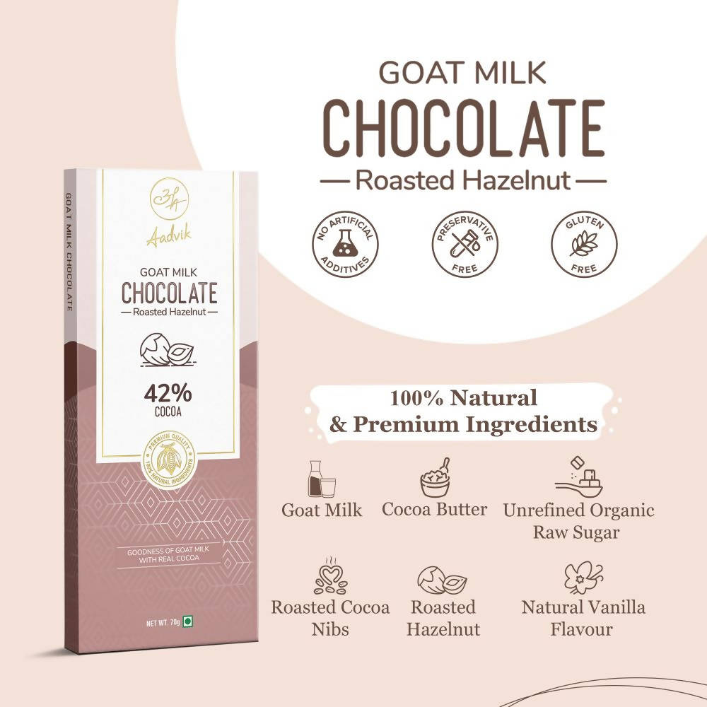 Aadvik Goat Milk Chocolate - Roasted Hazelnut - Distacart